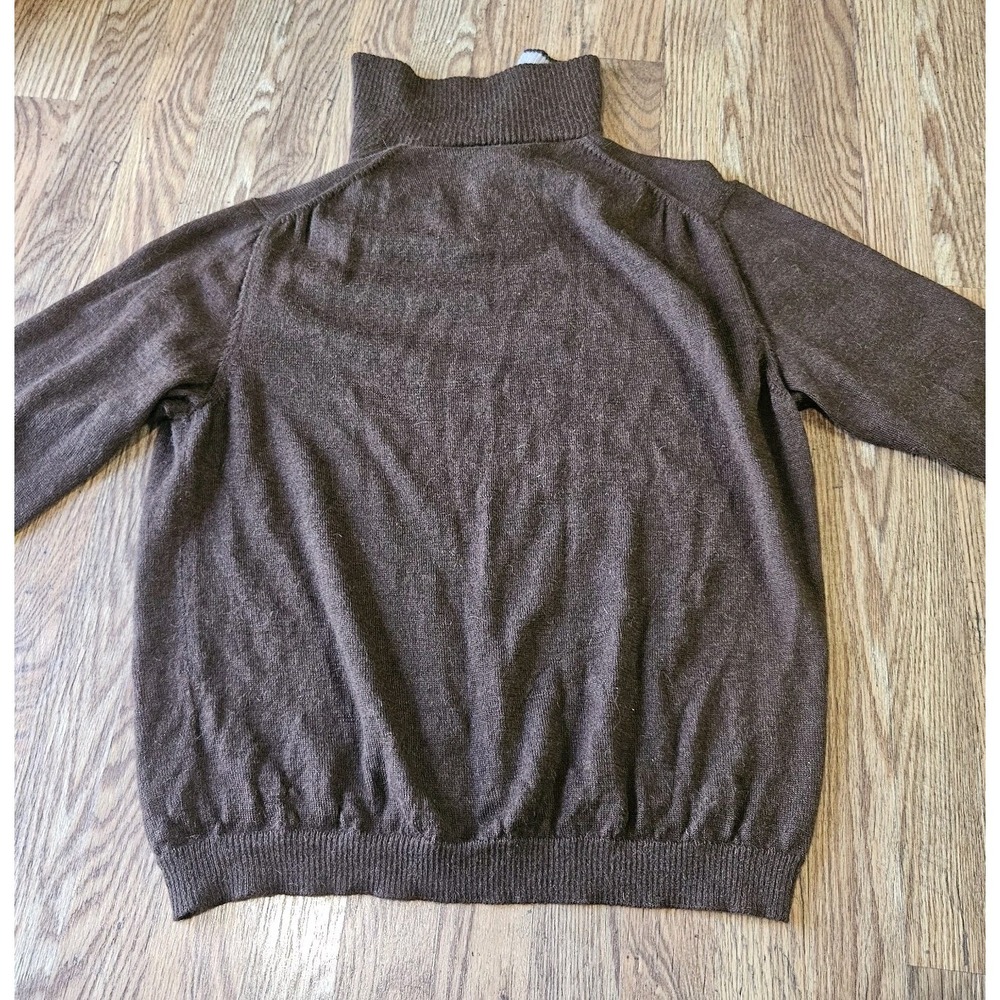 Kuna Baby Alpaca 1/4 Zip Sweater Men XXL Brown Stretch Soft Preppy Minimalist - Picture 3 of 8